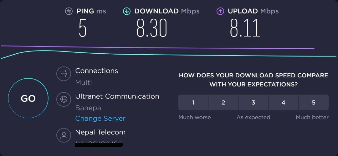 Speed test net internet result ookla