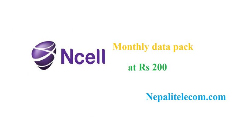 Ncell monthly voice pack Rs 200