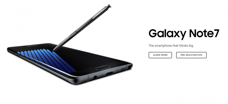 Samsung note 7 release online