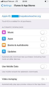 Automatic download off iPhone