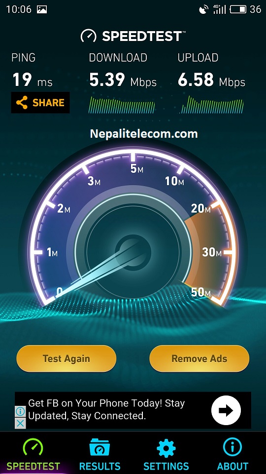 Ncell 4G speed test 1