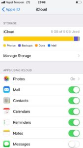 iCloud apps sync off iphone