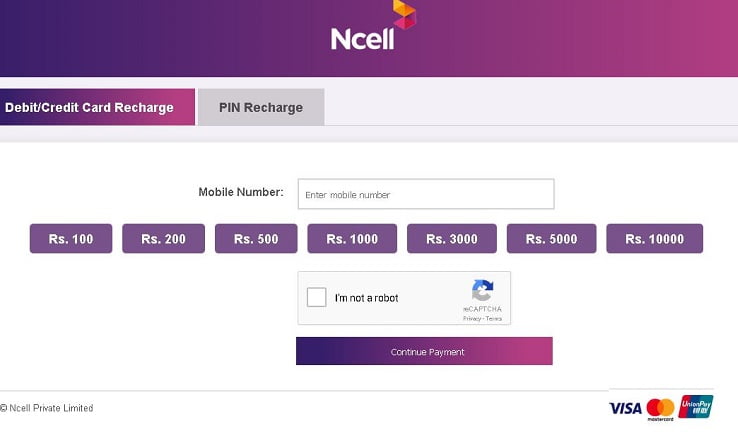 ncell recharge nepal