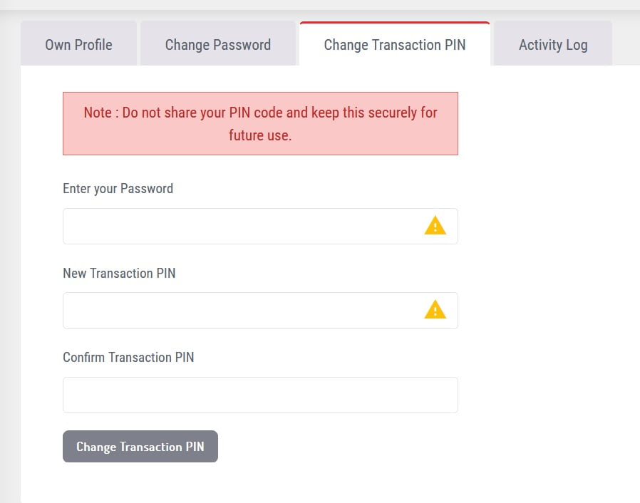 Change Transaction PIN meroshare