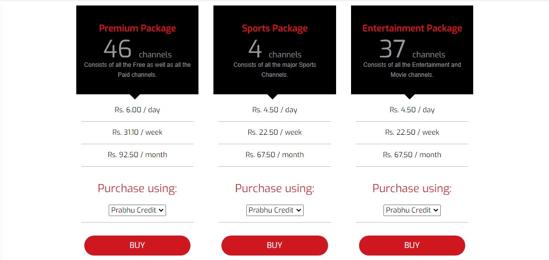 prabhu tv app package price