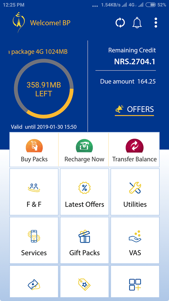 Nepal Telecom mobile app