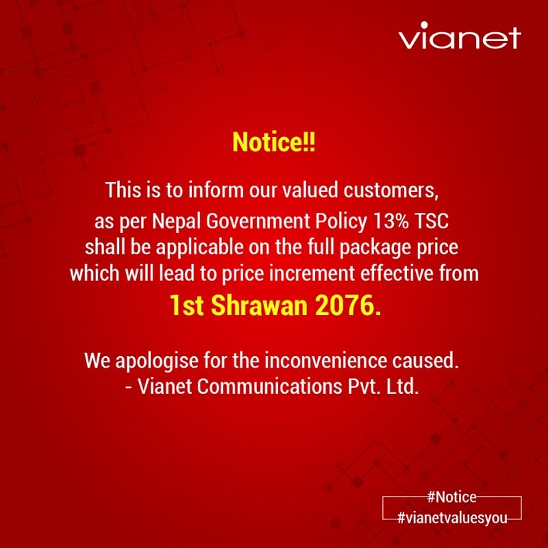 Vianet internet price hike