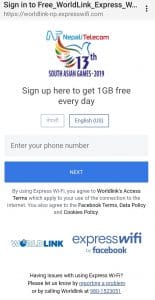 Free WorldLink express Wifi
