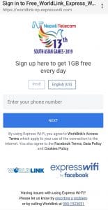 Free WorldLink express Wifi