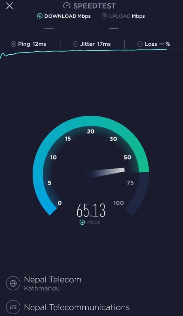 Ntc 4G speed in Nepal