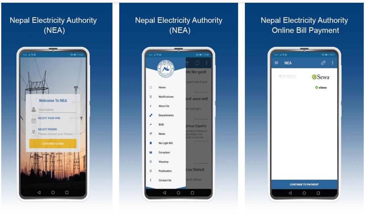 NEA mobile app electricity bill