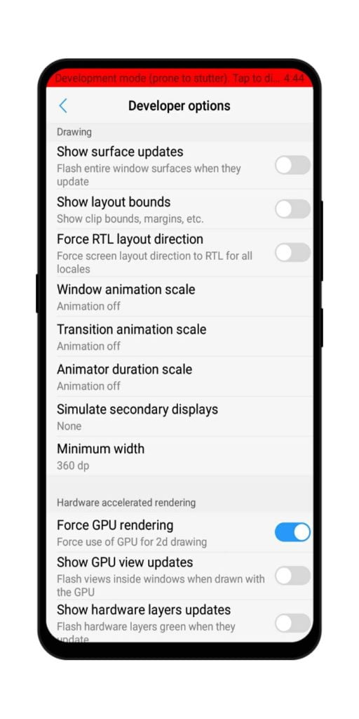 turn off animations