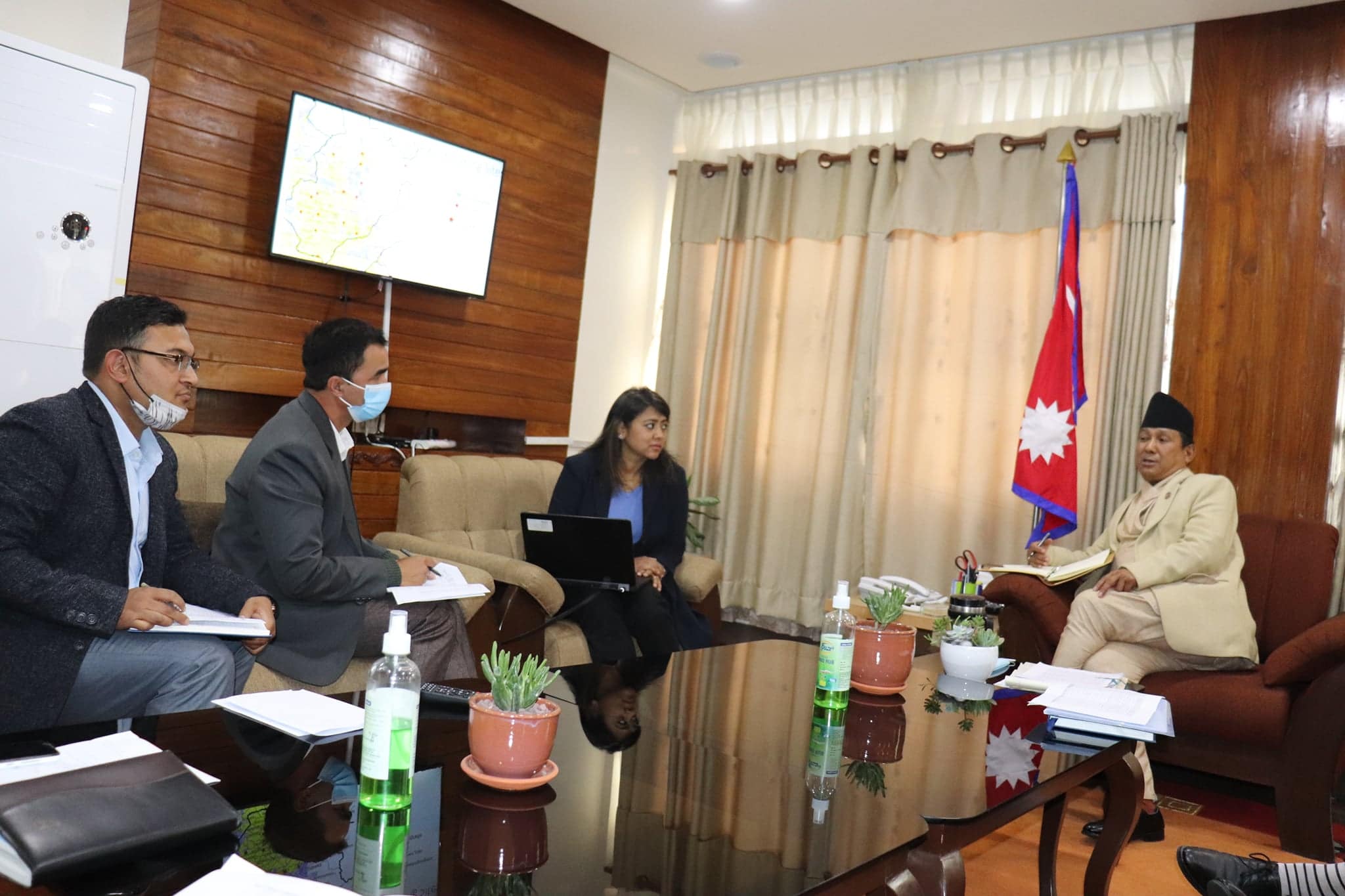 MoCIT Minsiter Prabat Gurung Directs Nepal Telecom officials