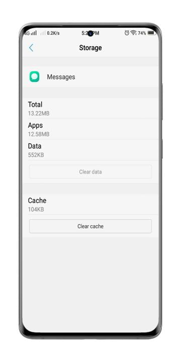 clear-cache-and-data-of-messaging-app