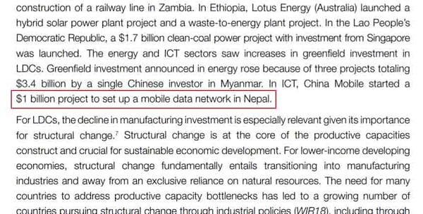 China Mobile Investment for Nepal mobile data