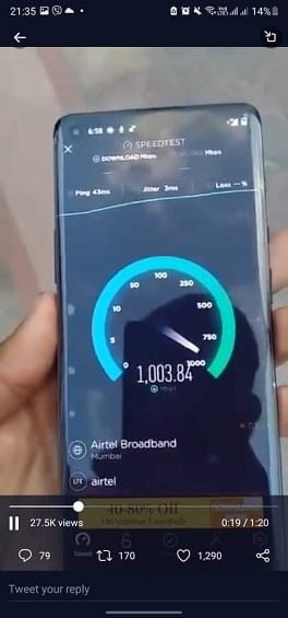 5G speed test Airtel