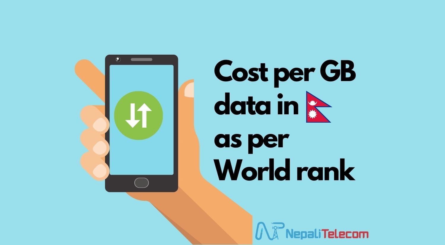 Cost per GB mobile data in Nepal and work rank