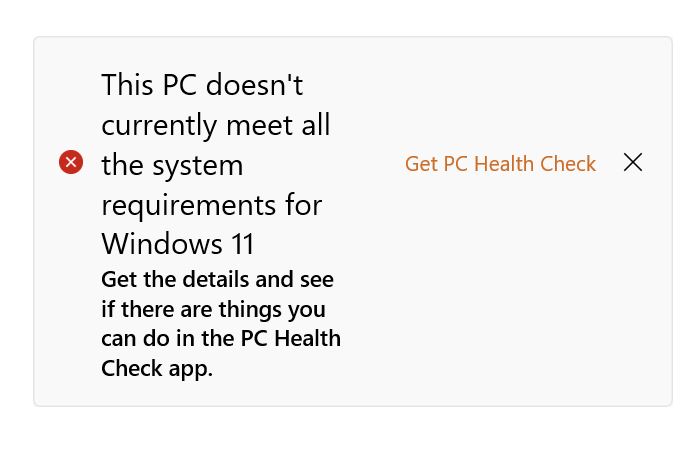 PC does not support Windows 11