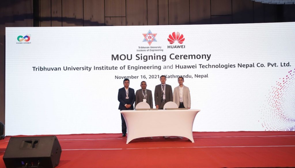 MoU IoE TU and Huawei at Huawei Connect 2021 Nepal