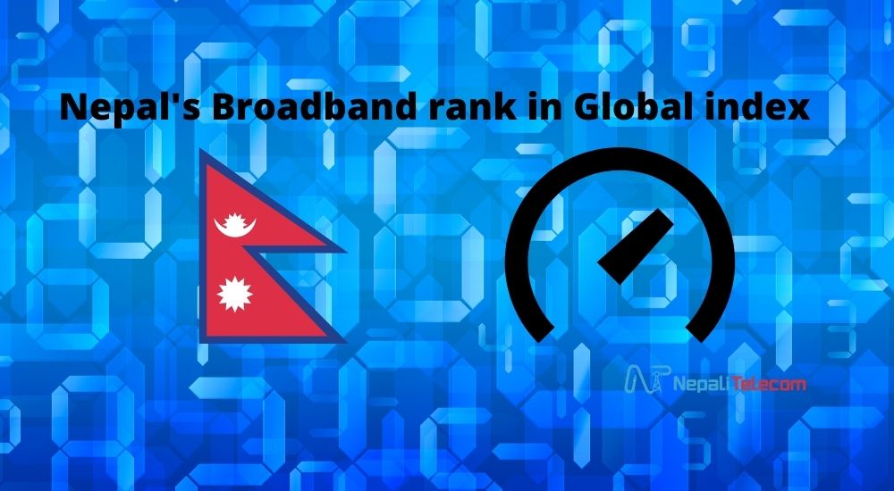 Nepal's fixed Mobile Broaband rank in Global speedtest index