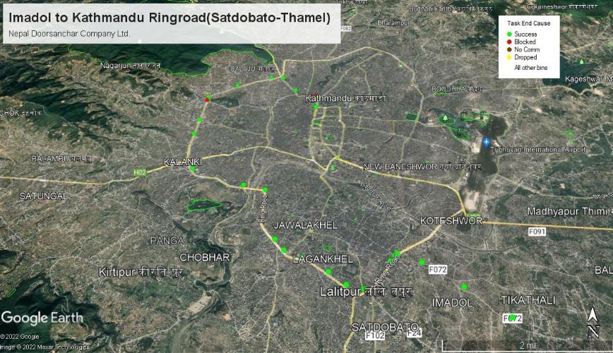 Kathmandu map for NTA drive test
