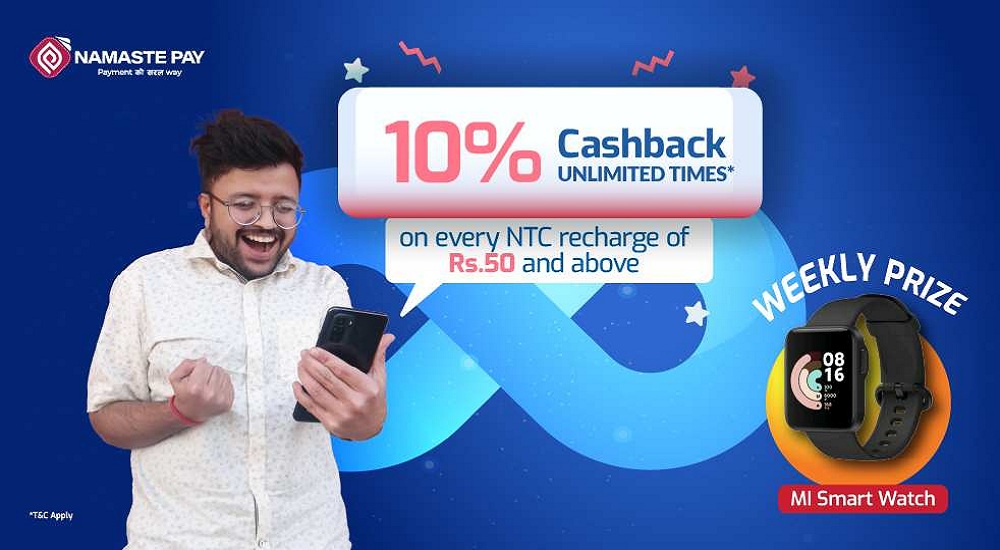 Cashback on Namaste Pay Topup