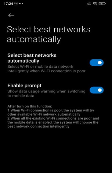 Auto Network Switch on Redmi