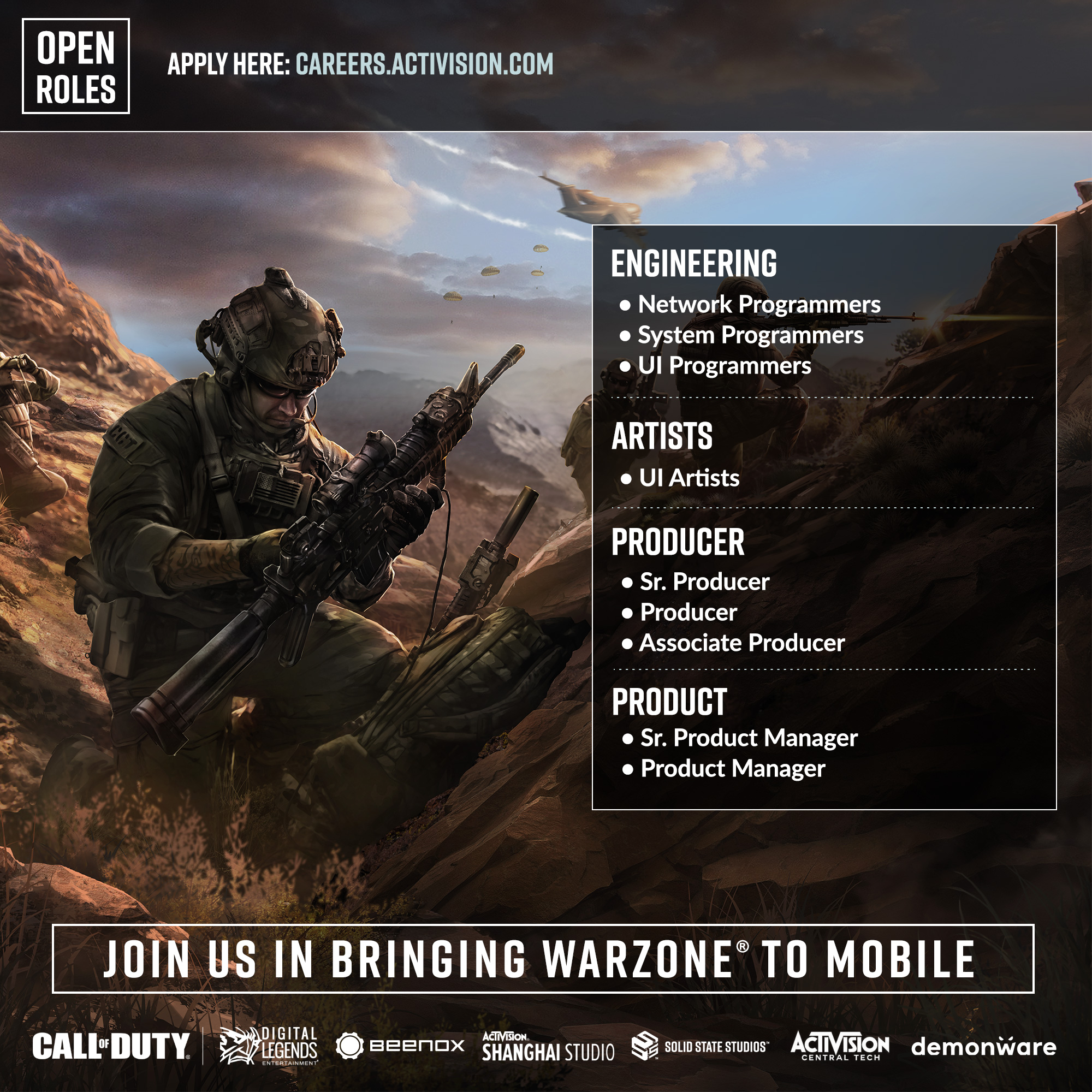 COD Warzone Mobile Job Listing 