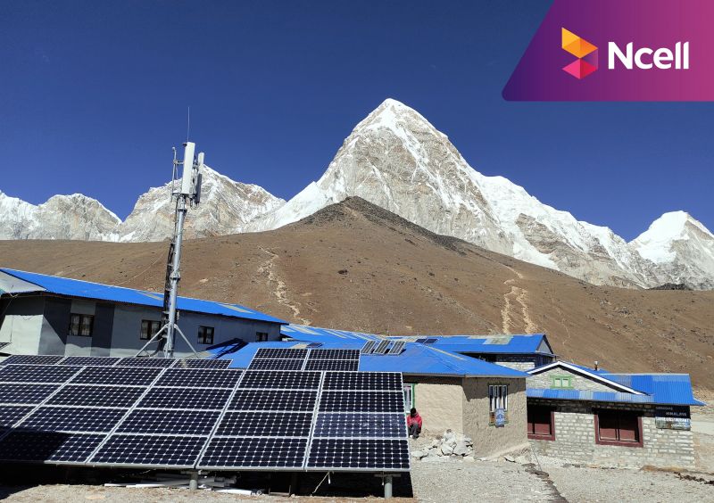 Ncell 4G tower at EBC Everest Base Camp