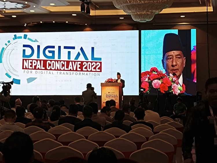 In the picture:Gyanendra Bahadur Karki at the Huawei Digital Nepal Conclave 2022
