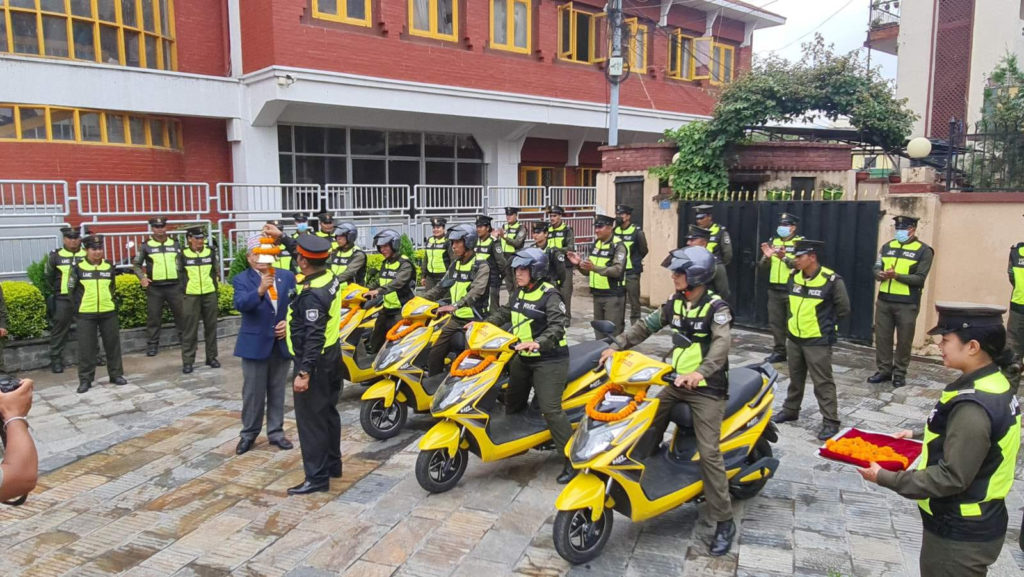 Lalitpur Metropolis Police Providing Electric Scooters