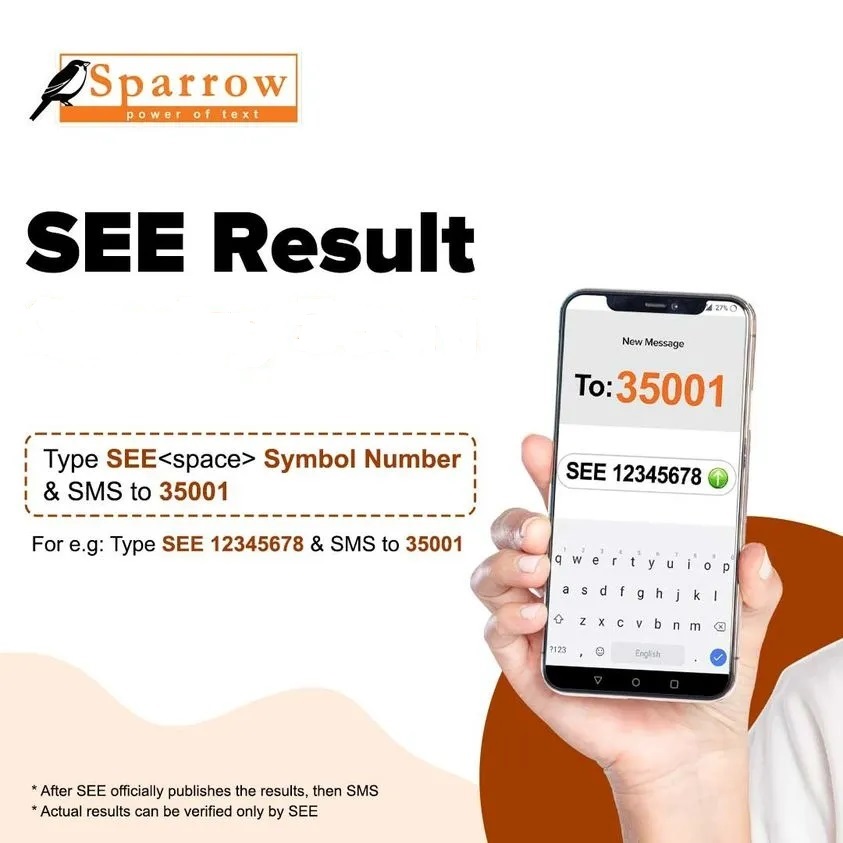 SEE result 2079 2080 check Sparrow SMS