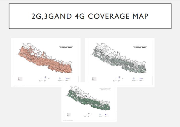 2G 3G 4G mobile networks coverage map in Nepal