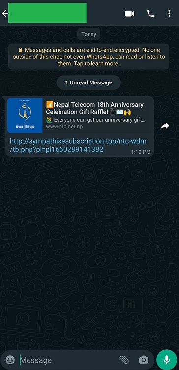 Nepal Telecom anniversary malware