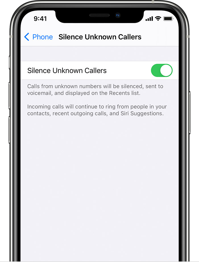 Silence Unknown Callers on iPhones