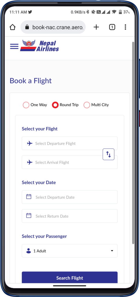Nepal Airlines Online Ticket Booking Service For International Flights
