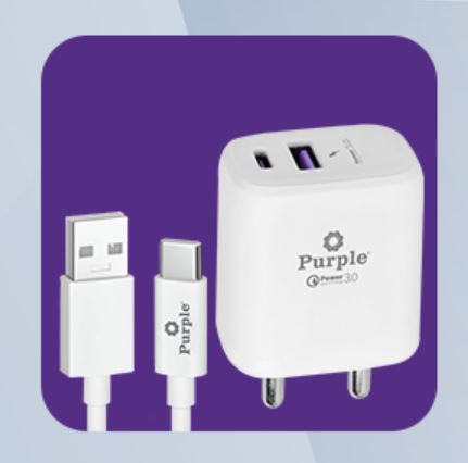Purple PFC-001 2 Ports Quick Charger