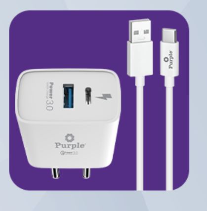 Purple PFC-002 2 Ports Quick Charger