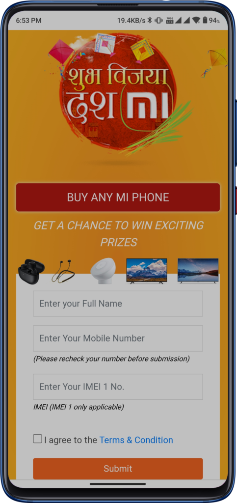 Xiaomi Nepal Dashain Offer Webpage