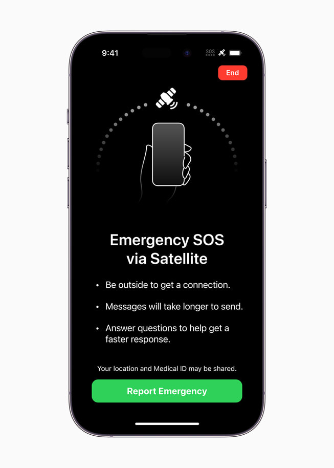 iPhone 14 pro satellite emergency sos