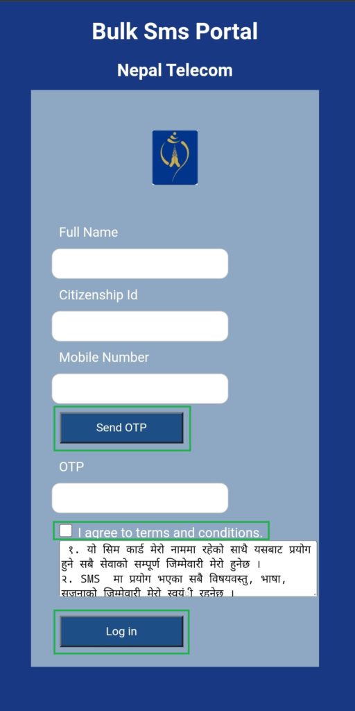 Ntc group SMS portal