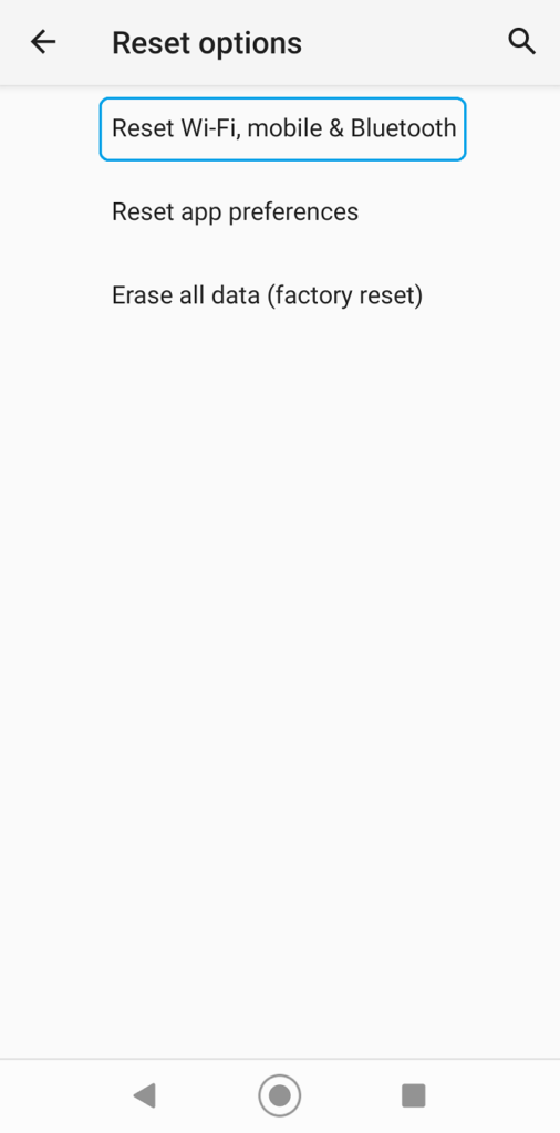reset phone network settings