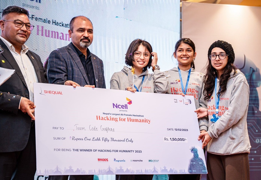 Ncell Shequal Foundation Hacking for humanity hackathon winners team code crafters