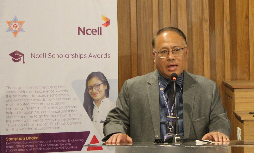 Sushil Bajracharya, Acting Dean of IOE Ncell Scholarships and Excellence Awards event IoE