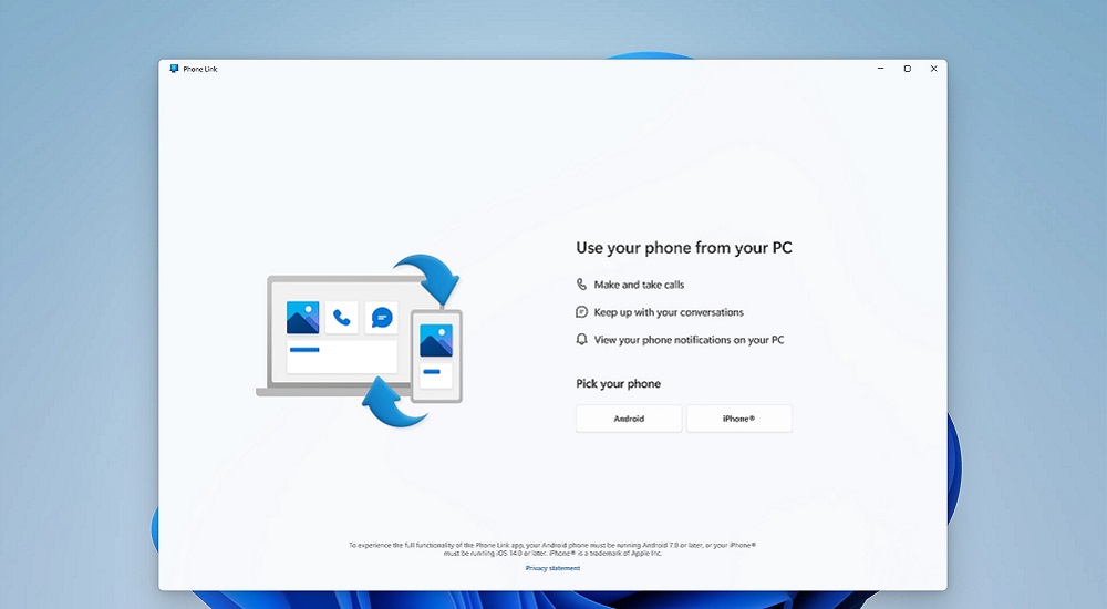 Phone Link iPhone iOS Windws