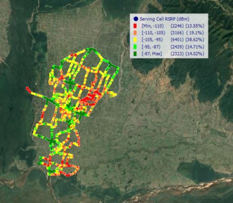 NTA drive test Ntc 4G coverage Ratnanagar cluster