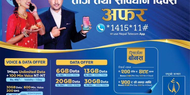 Nepal Telecom Ntc teej constitution Day Offers