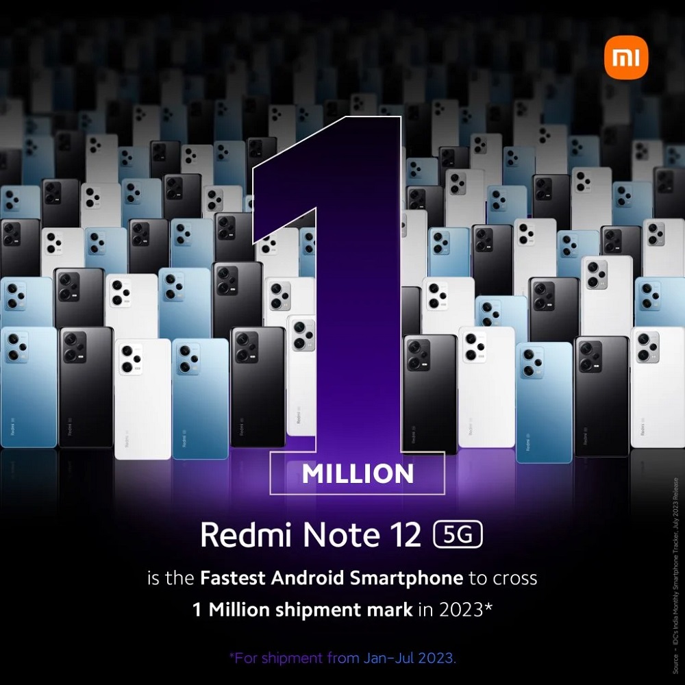 Xiaomi Redmi Note 12 5G 1 Million shipments 2023