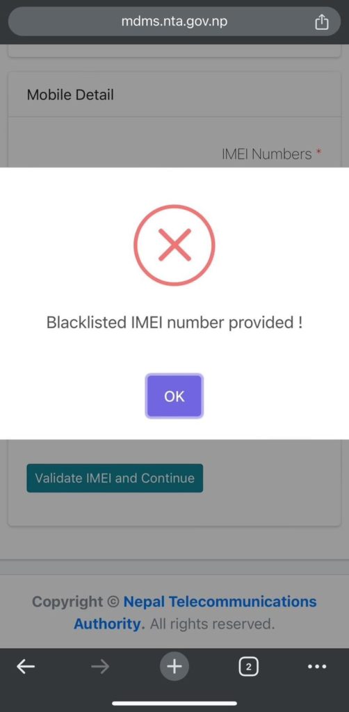 NTA MDMS blacklisted phones