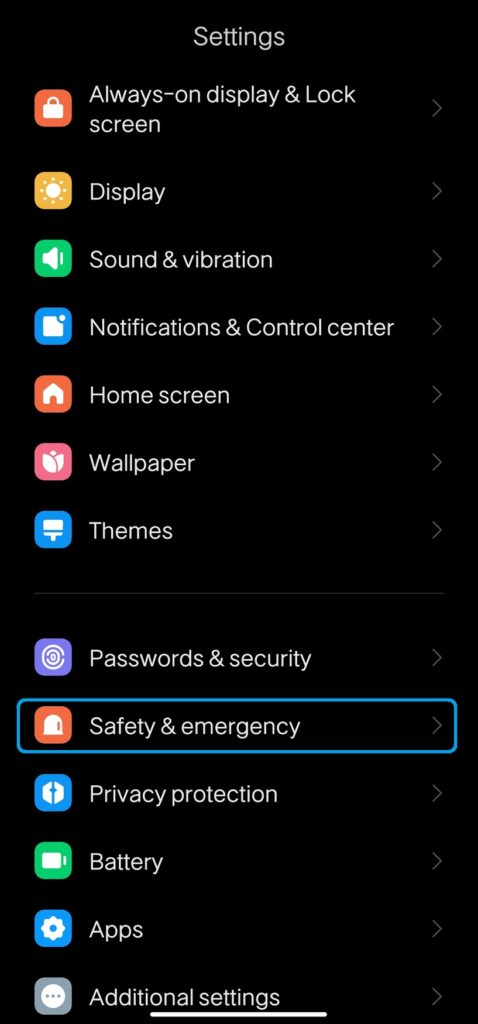 Safety and emergency Android